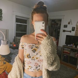 Floral garage crop top